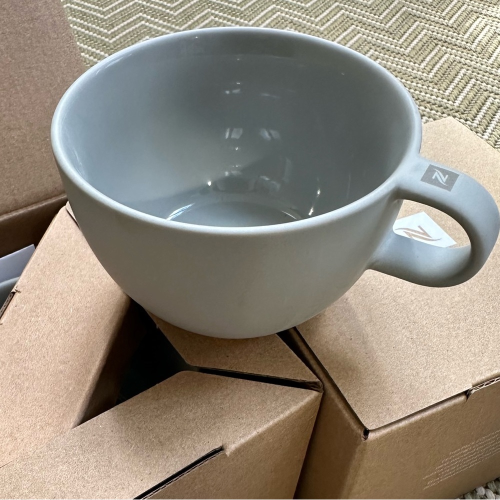 Nespresso Set of 2 NWT Barista Cappuccino Cups Medium Ceramic Porcelain Coffee - Picture 3 of 8